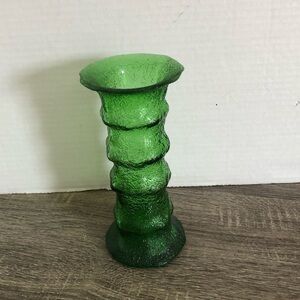 Vtg  Emerald Green Textured Glass
